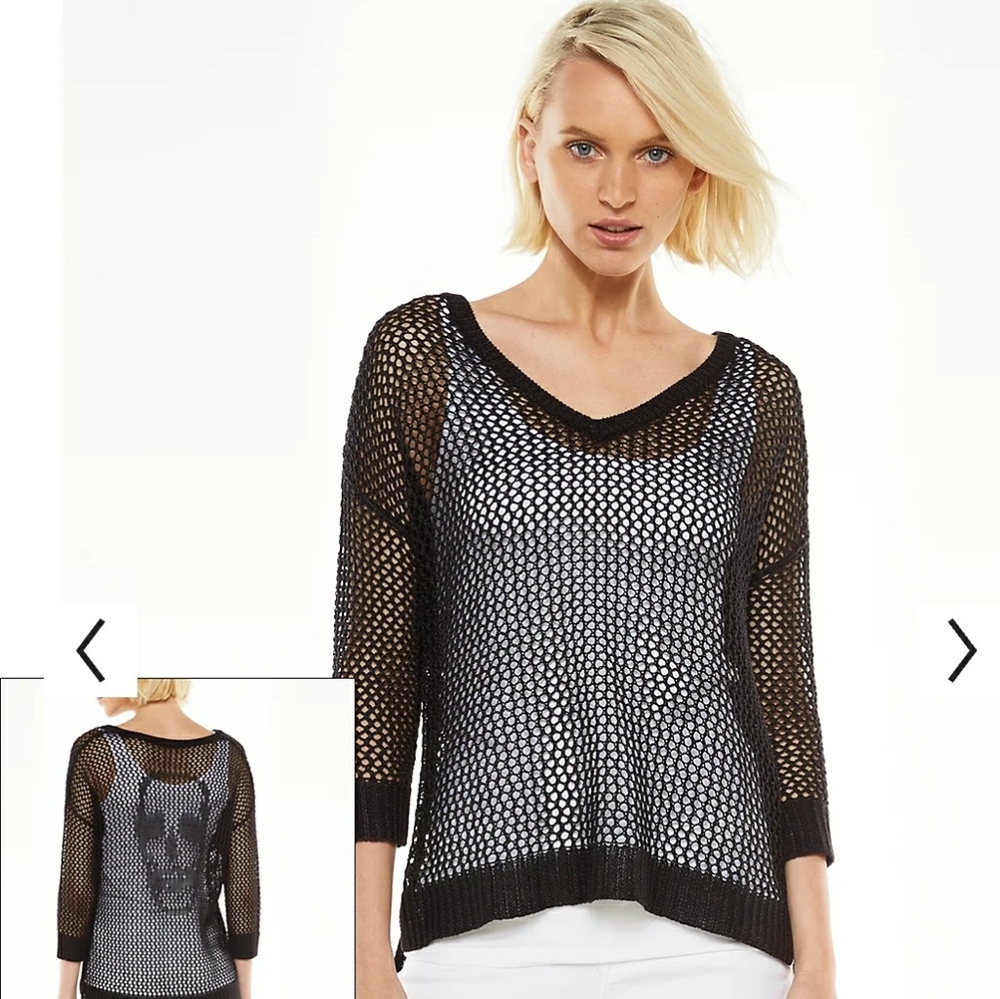 Rock & Republic black layering v-neck sweater size XS